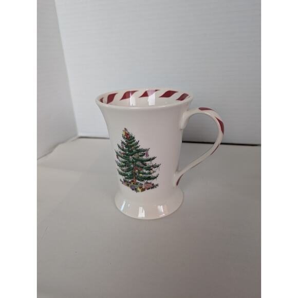 1998 Spode Christmas Tree Candy Cane Pedestal Mug Flared Rim. - Picture 2 of 11